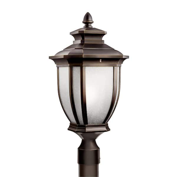 KICHLER Salisbury 1-Light Rubbed Bronze Aluminum Hardwired Waterproof Outdoor Post Light with No Bulbs Included (1-Pack)