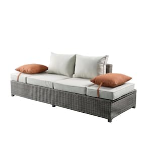 Aluminum Outdoor Couch Lounge Set with Beige Cushions