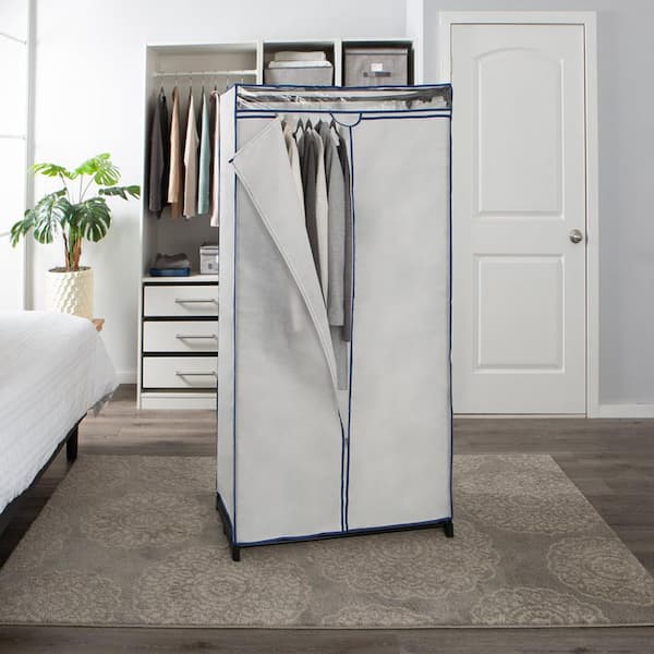 53.5 in. H x 40.9 in. W x 19.7 in. D White Plastic Portable Closet Clothes  with 12 Cubby Storage