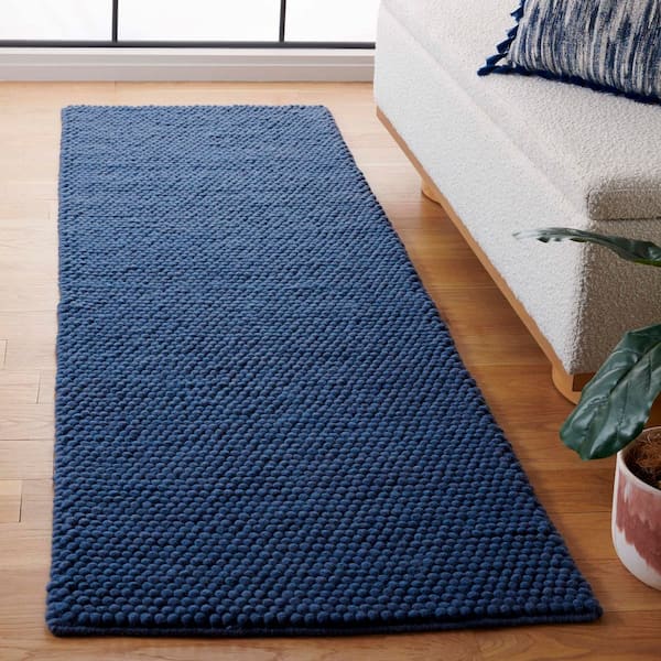 Natura Navy Blue 2 ft. x 14 ft. Gradient Runner Rug