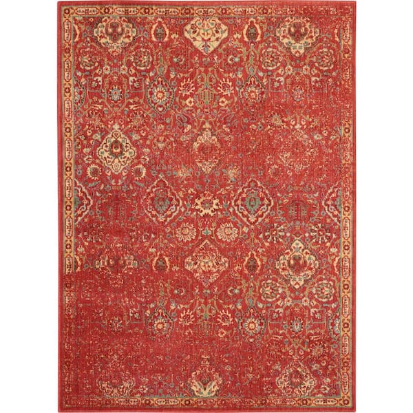 Nourison Somerset Brick 4 ft. x 6 ft. Repeat Medallion Traditional Area Rug