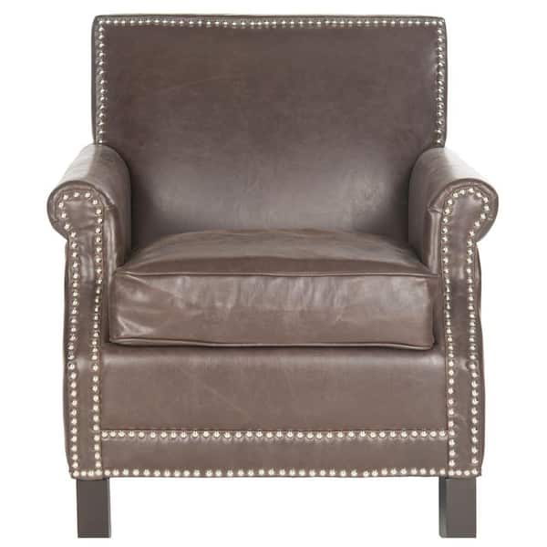 SAFAVIEH Easton Brown Leather Club Arm Chair