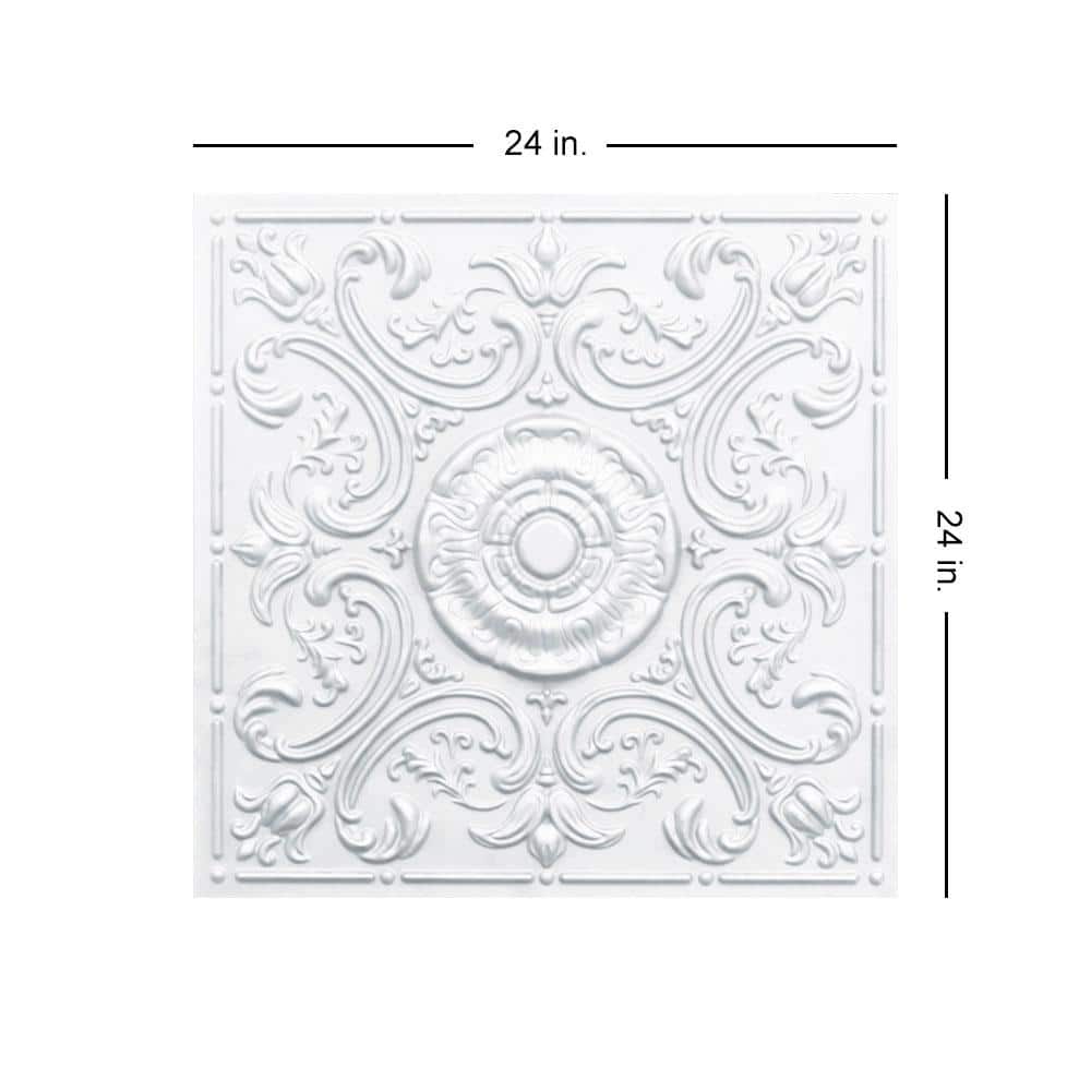 Venice White Matte 2 ft. x 2 ft. PVC Ceiling Tile Set