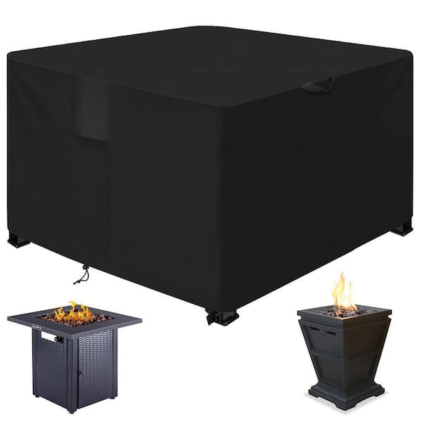 Unbranded Fire Pit Cover Square, Heavy Duty PU Waterproof Patio Brazier Cover For Gas Fire Table, 36 in. L X 36 in. W X 21 in. H