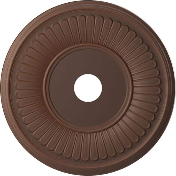 Ekena Millwork 1 in. x 22 in. O.D. x 3-1/2 in. P Berkshire Thermoformed PVC Ceiling Medallion Universal Aged Metallic Rust