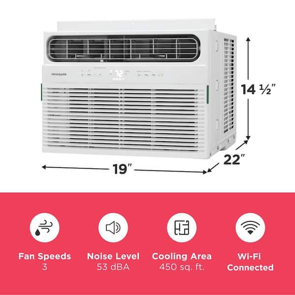 10,000 BTU Window Air Conditioner Cools 450 sq. ft. with WiFi with Remote in White 115V