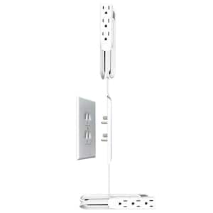 Two 8 ft. Ultra-Thin Vertical Up and Down Exiting Outlet Cover with 3-Outlet Power Strips and Cord Management Kit