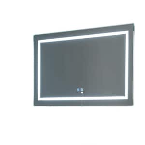 40 in. W x 24 in. H Large Rectangular Anti Fog Frameless Wall Mount Bathroom Vanity Mirror in White