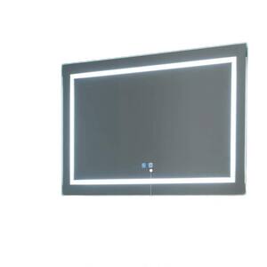 40 in. W x 24 in. H Rectangular Aluminum Framed Wall Mounted LED Bathroom Vanity Mirror in White