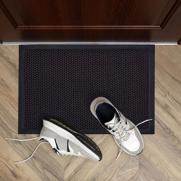 Doortex Meshmat Entrance Mat, Metallic Blue / Orange-16 in. x 24 in.