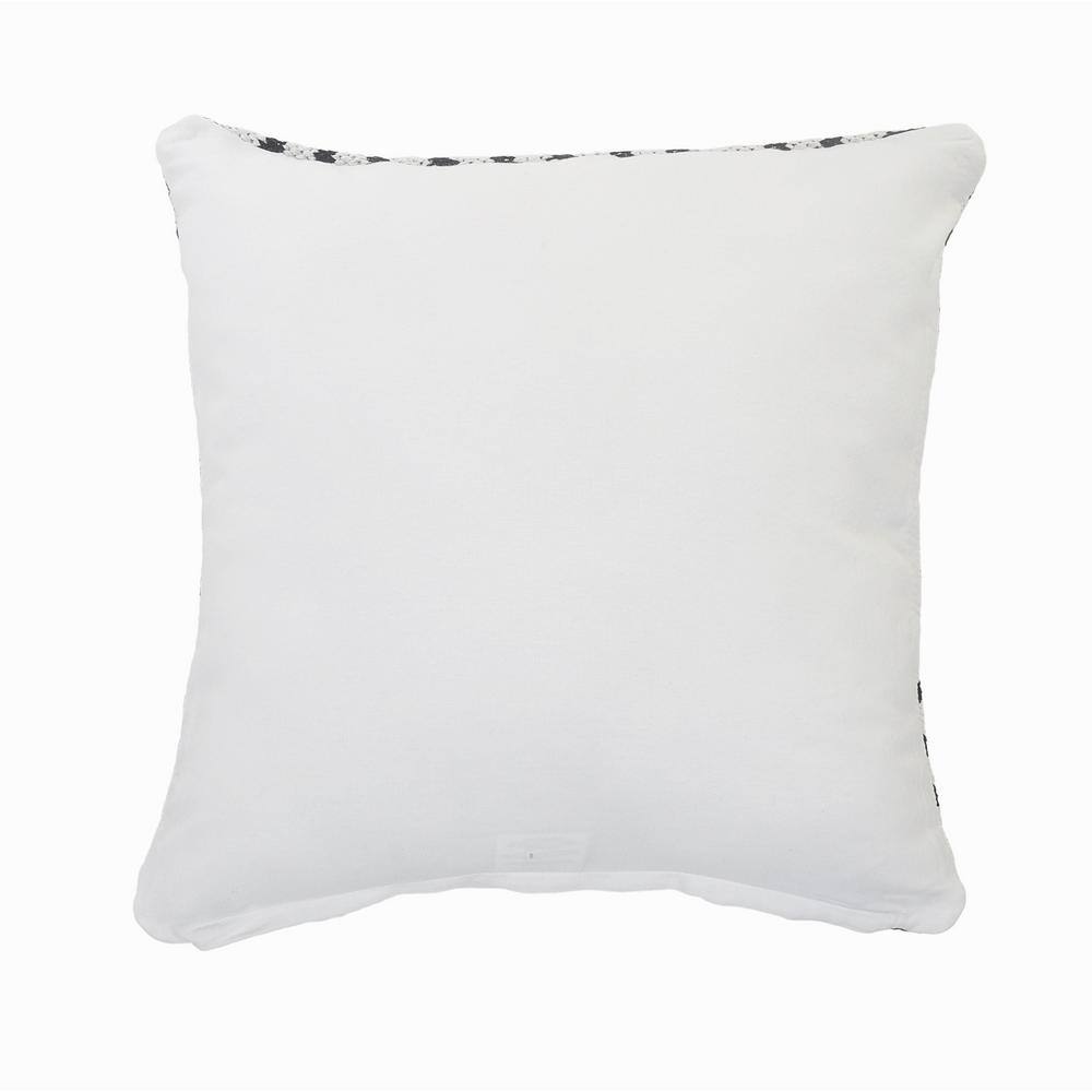 Black and White Geometric Cotton Square Pillow, 20 in