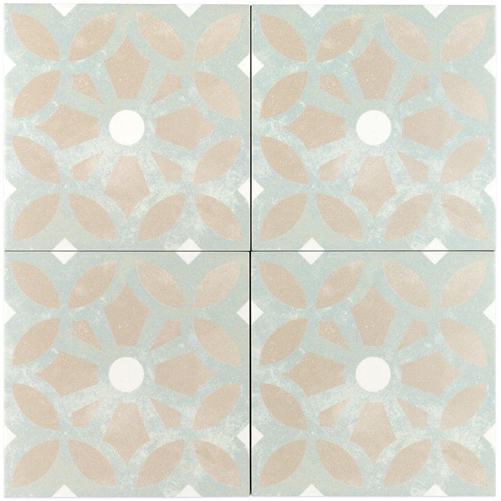 Anabella 9x9 Matte Green and Beige Porcelain Tile