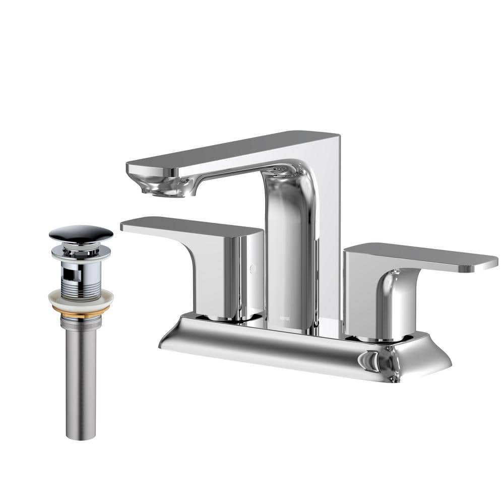 Venda Chrome Dual Handle Centerset Bathroom Faucet with Drain Assembly