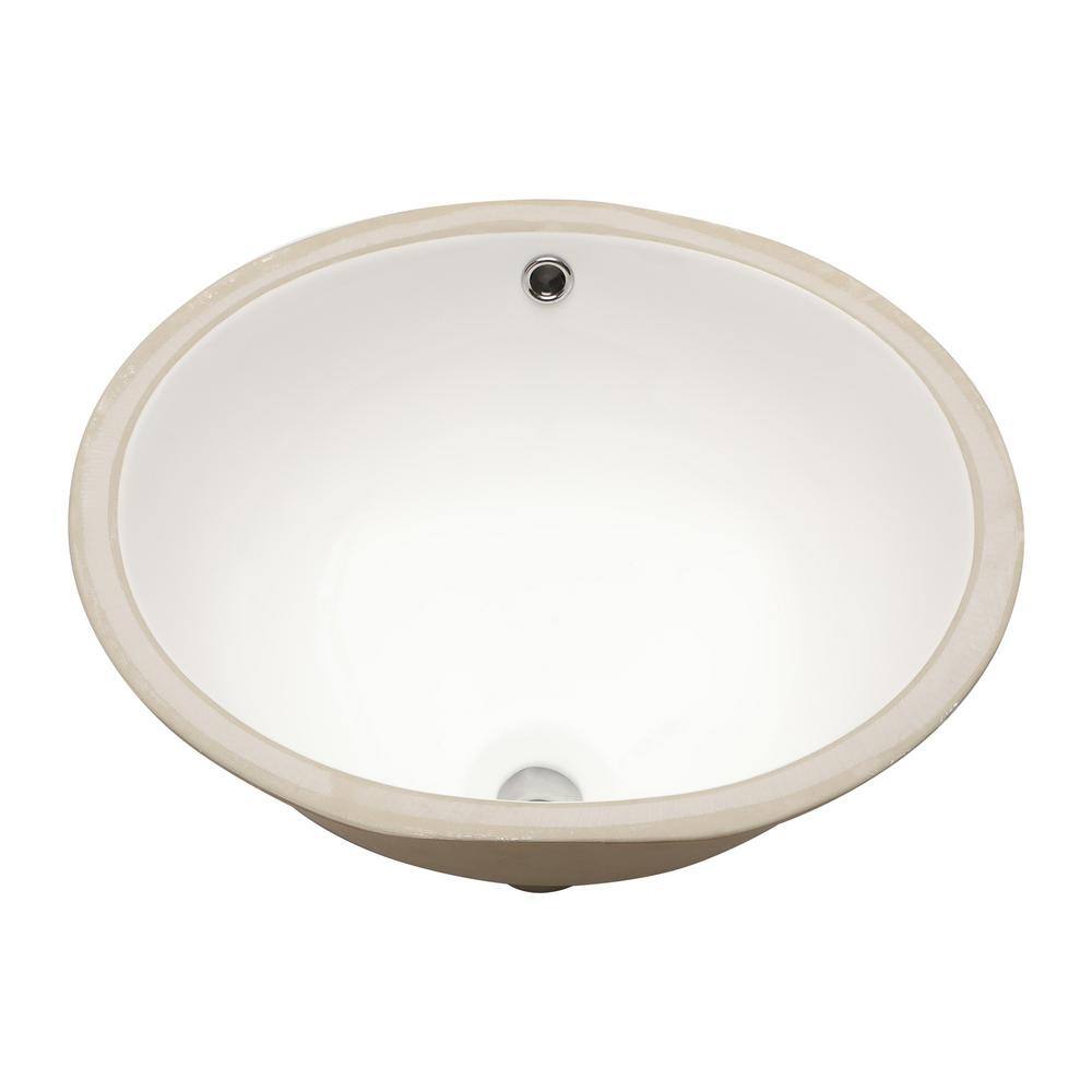 Miscool Amie 19.5 in. Undermount Ceramic Bathroom Vessel Sink in White ...