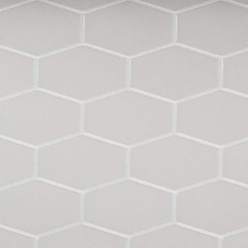 Misty Gray Matte Glass Honeycomb Mosaic Tile 11x11
