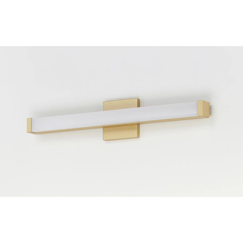 Gold 30-Inch LED Outdoor Vanity Light with Acrylic Shade