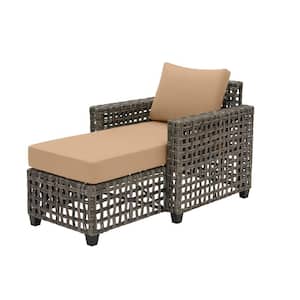 Briar Ridge Brown Wicker Outdoor Patio Chaise Lounge with CushionGuard Toffee Tan Cushions