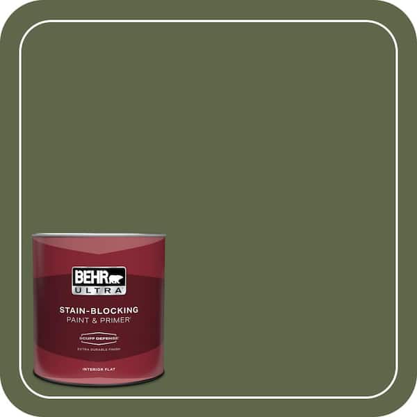 BEHR ULTRA 1 qt. #410F-7 Fiddle Leaf Extra Durable Flat Interior Paint & Primer
