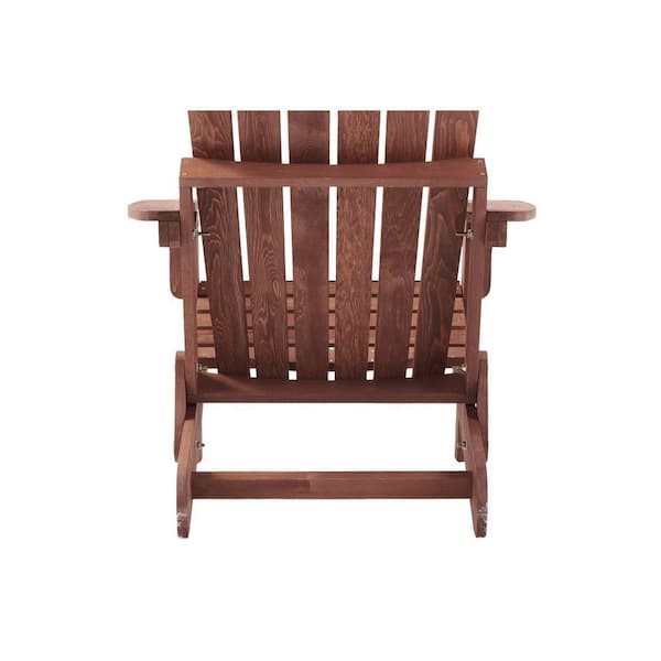 Outdoor Brown Wood Adirondack Chair, Folding Chair for Garden (Set