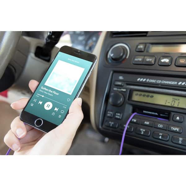 Uber Universal 3.5mm Audio Adapter, Car Cassette to Headphone Jack in  Purple 13191999 - The Home Depot
