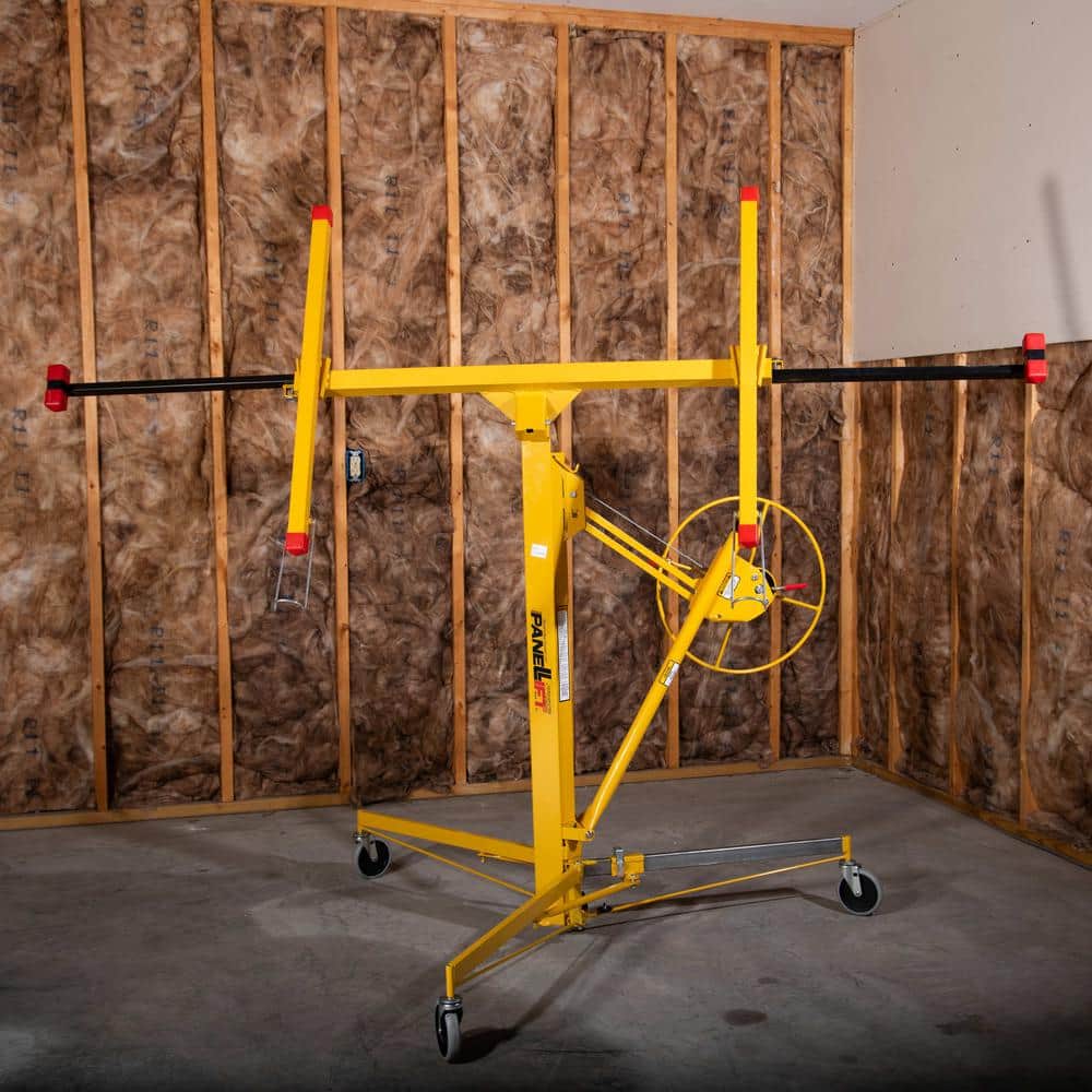 Heavy-Duty Yellow Steel Drywall Lift with 150 lbs Capacity