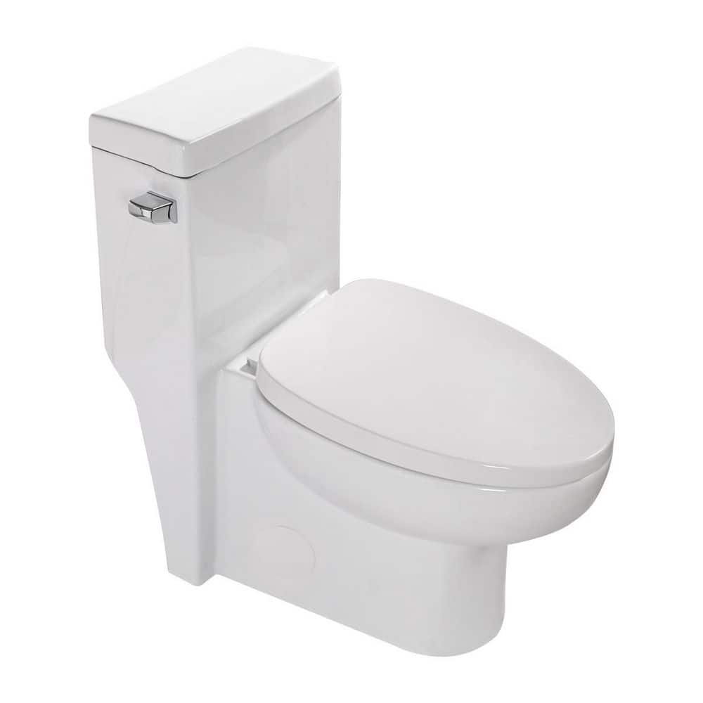 12 in. 1-Piece 1.28 GPF Single-Flush Elongated Comfort-Height Toilet in White with Soft-Close Seat price history on PriceWatchPro