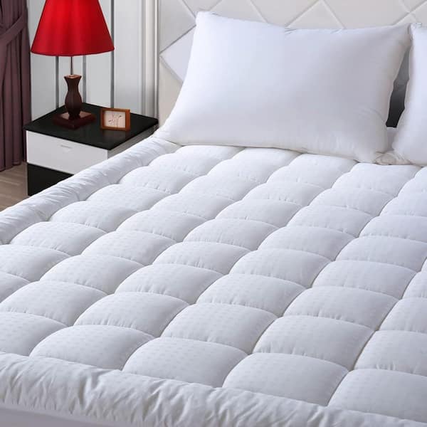 Afoxsos 60 x 80 in. 8-21 in. Queen Size Mattress Topper Pad Pillow Top and Cover Quilted Fitted with Protector Cotton Top
