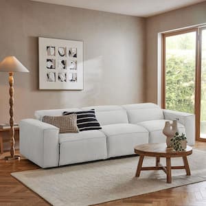 Lazzara Marta 110 in. W Straight Arm Textured Fabric Rectangle
