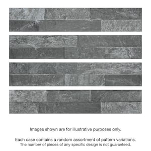 Ordino Black 3-1/4 in. x 17-1/2 in. Porcelain Wall Subway Tile (10.13 sq. ft./Case)