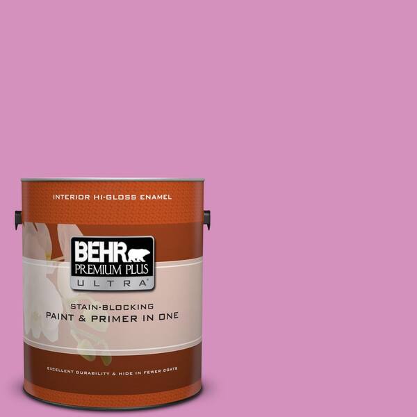 BEHR Premium Plus Ultra 1 gal. #680B-4 Pressed Flower Hi-Gloss Enamel Interior Paint and Primer in One