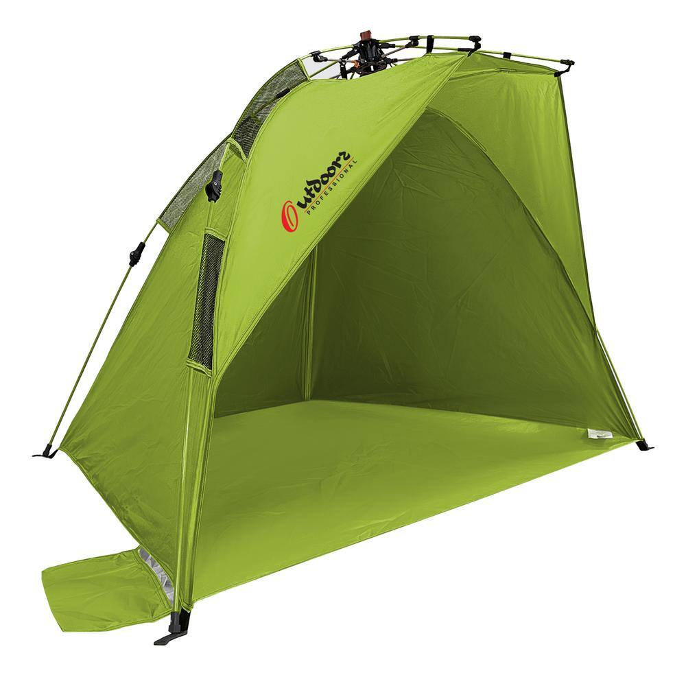Green Polyester Automatic Pop-Up Beach Sun Shelter