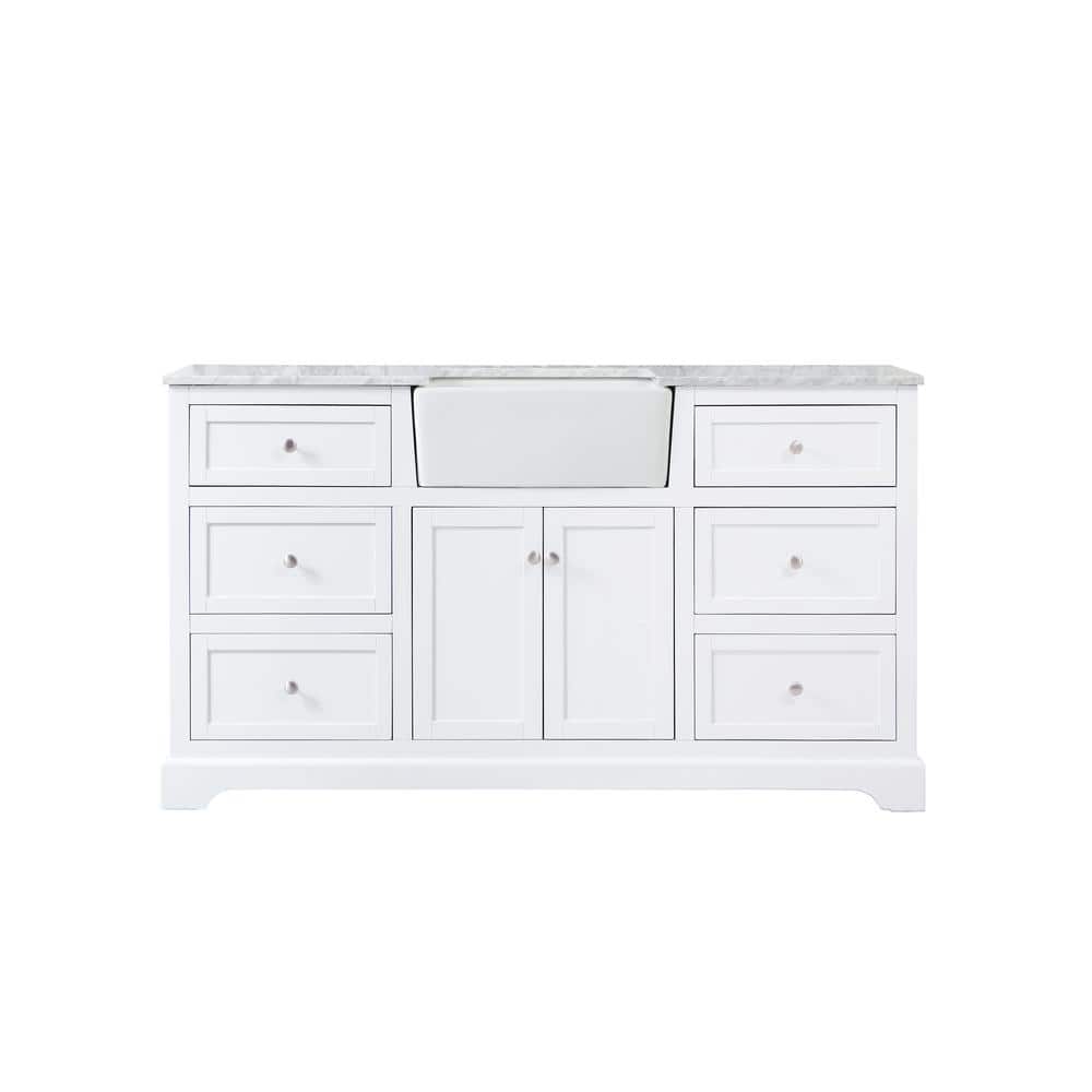 Timeless Home 60 in. W x 22 in. D x 34.75 in. H Single Bathroom Vanity Side