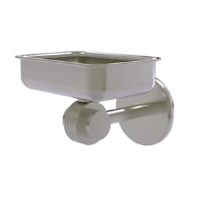 Satellite Orbit 2-Collection Wall Mounted Soap Dish with Groovy Accents in Satin Nickel