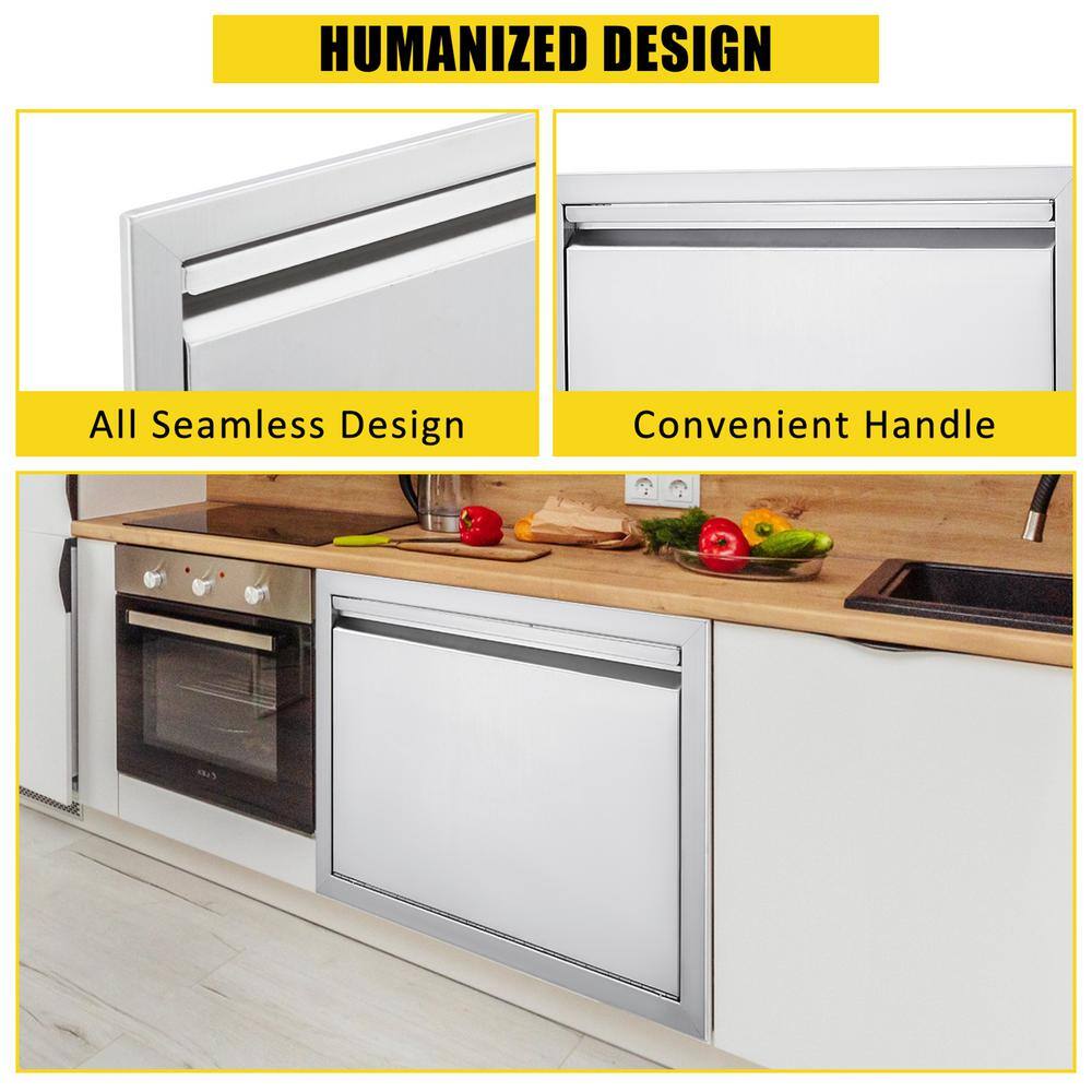 17 in. Wide Stainless Steel Outdoor BBQ Access Door with Handle