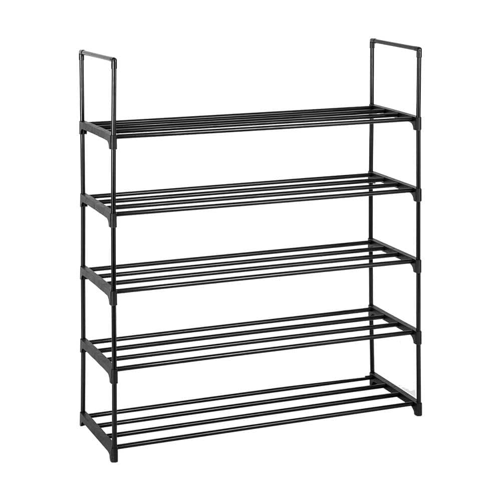 Karl home 41.58 in. H 20-Pair Black Shoe Rack 563614350539 - The Home Depot