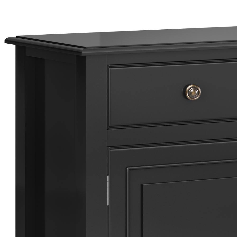 Connaught Black Solid Wood Office Storage Cabinet with Adjustable Shelving