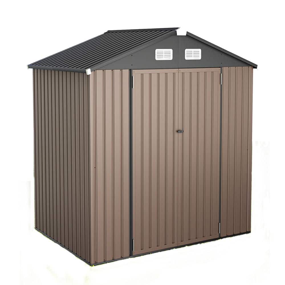 GVDV 6 ft. W x 4 ft. D Outdoor Metal Storage Shed with Floor（24