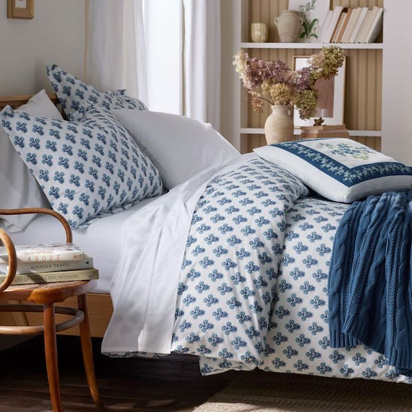 Company Cotton Suhana Garment Wash Blue Cotton Percale King Pillowcase (Set of 2)
