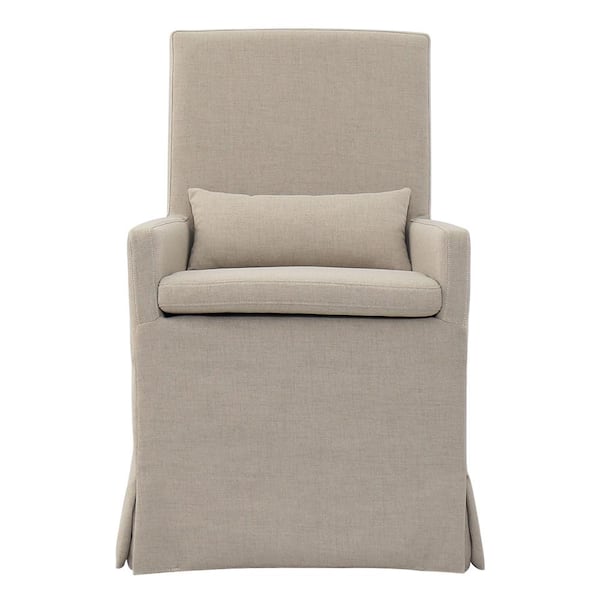 Padma's Plantation Sandspur Beach Brushed Linen Arm Dining Chair