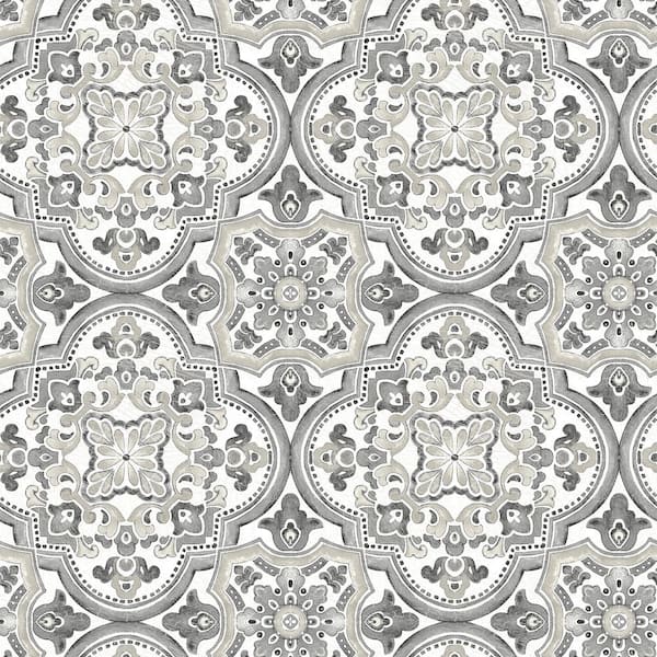 Triumph Grey Medallion Wallcovering | Astek