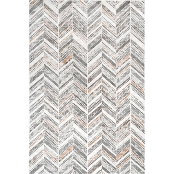 nuLOOM Masha Beige 5 ft. x 8 ft. Striped Area Rug