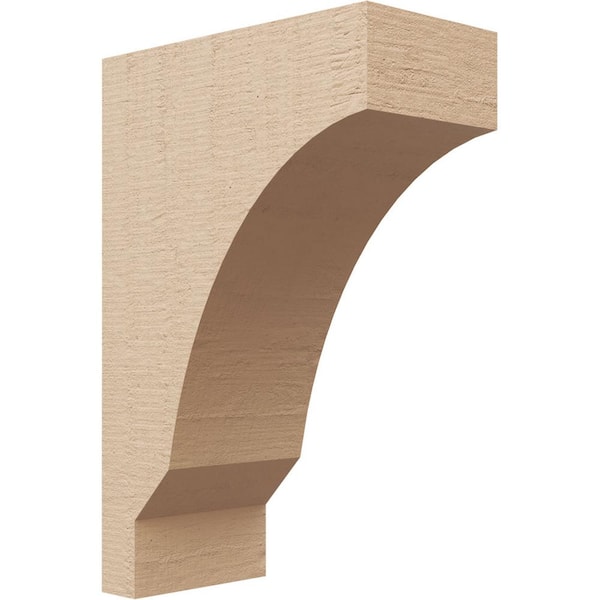 Ekena Millwork 3 in. x 12 in. x 12 in.Thin Landon Rough Cedar Woodgrain TimberThane Corbel, Primed Tan