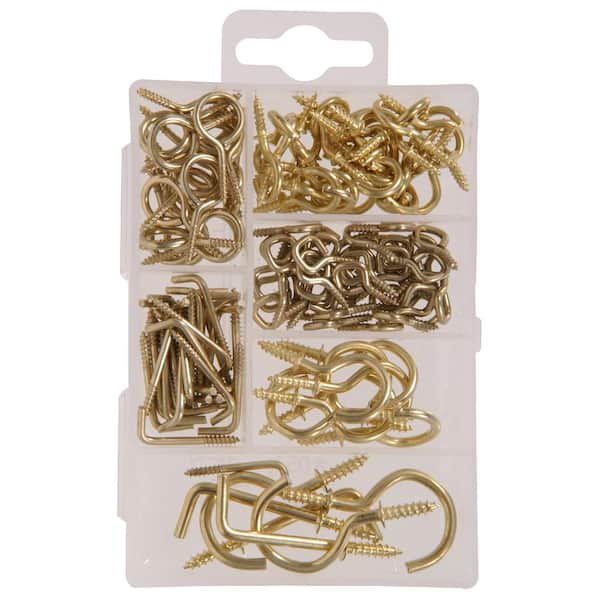 Hillman Small Brass Screw Eye Assorted Kit (121-Pack)
