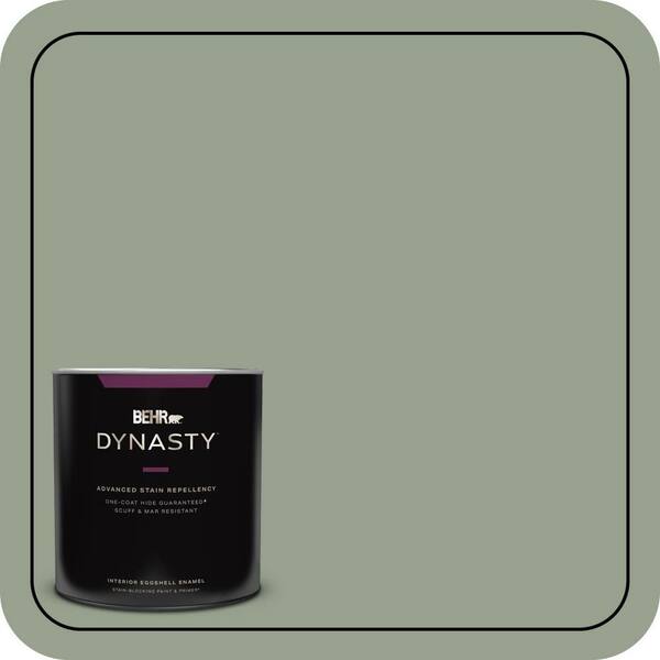 BEHR DYNASTY 1 qt. #N390-4 Bitter Sage One-Coat Hide Eggshell Enamel Interior Stain-Blocking Paint and Primer