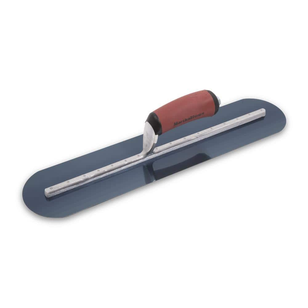 MARSHALLTOWN 18 in. x 3 in. Blue Steel Finishing Fully Rounded Durasoft Handle Trowel