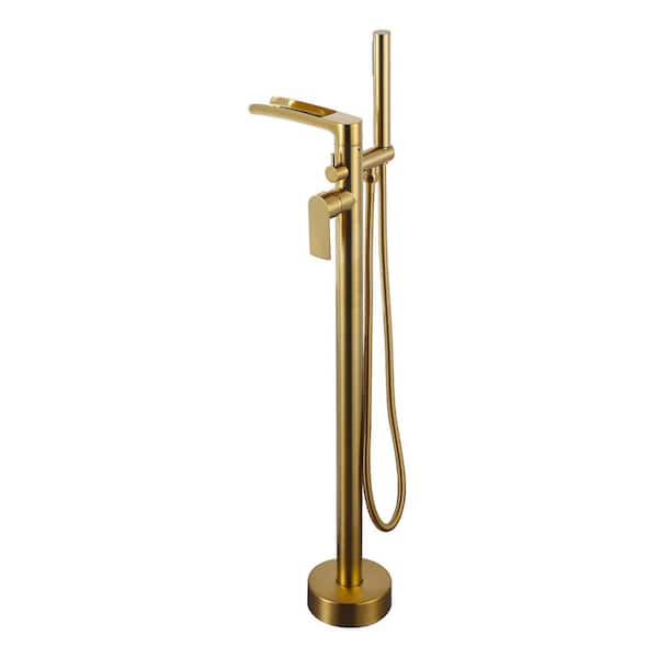 AVITAS Single-Handle Freestanding Tub Faucet with Hand Shower in Gold