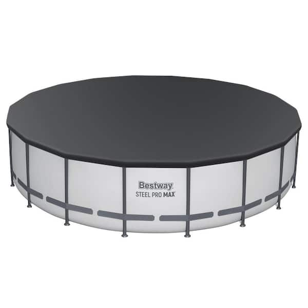 Pro MAX 18 ft. x 18 ft. Round 48 in. Deep Metal Frame Above Ground Swimming Pool with Pump & Cover