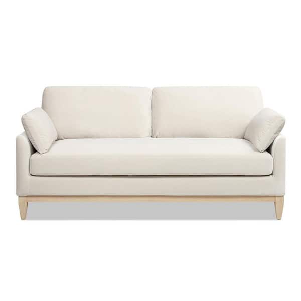 Jennifer Taylor Pasadena 75.5 in. Modern Farmhouse Sofa, French Beige Performance Velvet