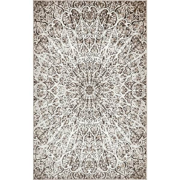 Unique Loom Sofia Grace Brown 3 ft. x 5 ft. Area Rug