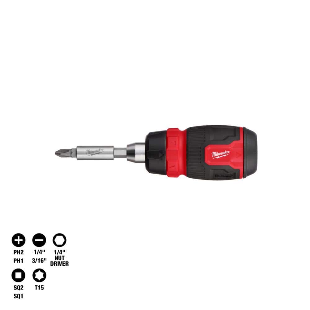 Milwaukee 8-In-1 Ratcheting Compact Multi-Bit Screwdriver